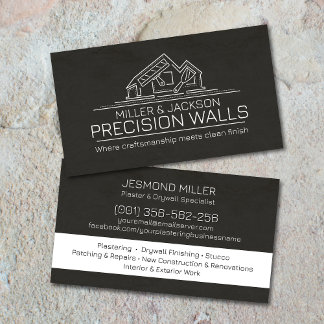 Professional Drywall Plastering Line Art  Visitenkarte