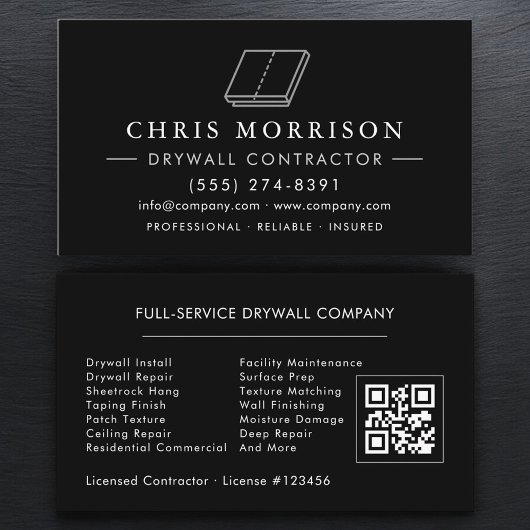Professional Drywall Sheetrock QR Code Visitenkarte