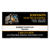 Professional Dump Truck Service Magnetische Visitenkarte (Vorderseite)
