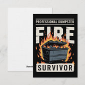Professional Dumpster Fire Survivor Funny Work  Einladung (Vorne/Hinten)