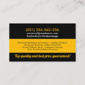 Professional Electrical Contractor - Electrician Visitenkarte (Rückseite)