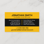 Professional Electrical Contractor - Electrician Visitenkarte (Rückseite)