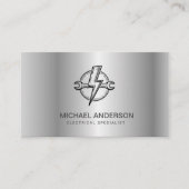 Professional Electrical Electrician Silver Gray    Visitenkarte (Vorderseite)