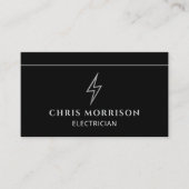 Professional Electrician Black Silver Contractor Visitenkarte (Vorderseite)