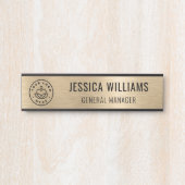 Professional Elegant Black Faux Brushed Gold Türschild (Vorderseite )