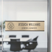 Professional Elegant Black Faux Brushed Gold Türschild