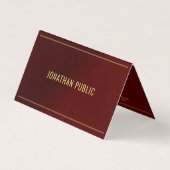 Professional Elegant Folded Bordeaux And Gold Visitenkarten (Vorderseite)