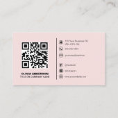 Professional Elegant Minimalist Modern Blush Pink Visitenkarte (Vorderseite)