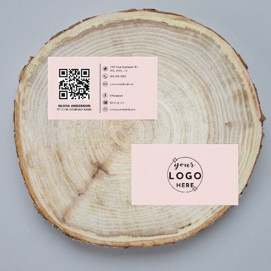 Professional Elegant Minimalist Modern Blush Pink Visitenkarte