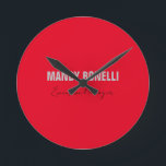 Professional elegant modern minimalist add name runde wanduhr<br><div class="desc">A perfect design that will work in business or in your private life. A simple,  minimalist,  perfect look. Just for you.</div>