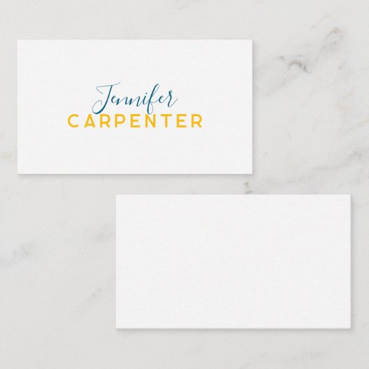 Professional elegant modern minimalist plain begleitkarte (Vorne/Hinten)