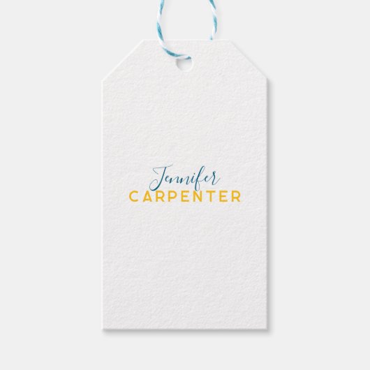 Professional elegant modern minimalist plain geschenkanhänger (Vorderseite)