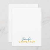 Professional elegant modern minimalist plain mitteilungskarte (Vorne/Hinten)