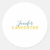 Professional elegant modern minimalist plain runder aufkleber (Vorderseite)