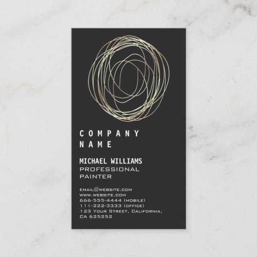 Professional Elegant Modern Silver Black Metall Visitenkarte (Vorderseite)