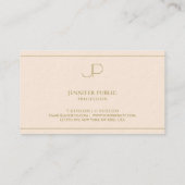 Professional Elegant Monogram Luxury Thick Paper Visitenkarte (Rückseite)