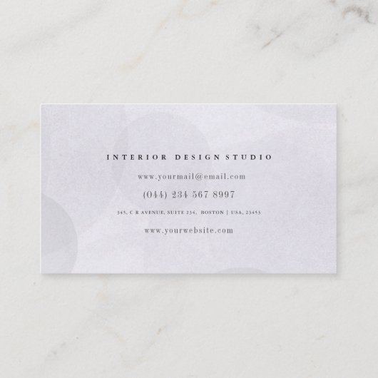  Professional elegant monogram simple  Business  Empfehlungskarte (Rückseite)