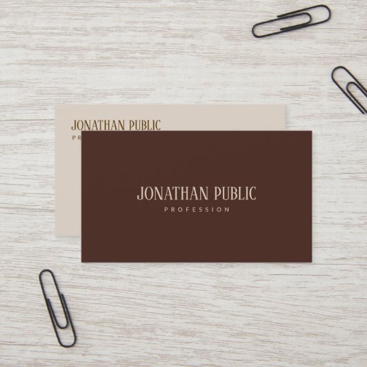 Professional Elegant Template Brown & Beige Luxury Visitenkarte (Vorderseite/Rückseite Beispiel)