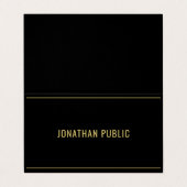 Professional Elegant Template Folded Black & Gold Visitenkarten (Außenseite Aufgefaltet)