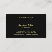 Professional Elegant Typography Name Black Gold Visitenkarte (Rückseite)