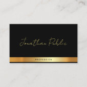 Professional Elegant Typography Name Black Gold Visitenkarte (Vorderseite)