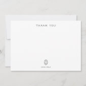 Professional Elegant White Monogram Thank You Ca Dankeskarte (Vorderseite)