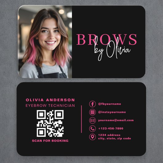 Professional Eyebrow Artist Photo QR Code Visitenkarte