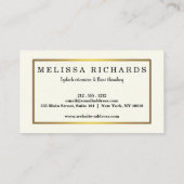 Professional Eyelashes Makeup Artist Black Busines Visitenkarte (Rückseite)