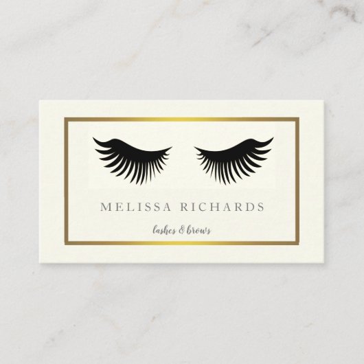 Professional Eyelashes Makeup Artist Black Busines Visitenkarte (Vorderseite)