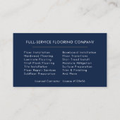Professional Flooring Service Wood Tile Contractor Visitenkarte (Rückseite)