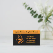 Professional German Shepherd Kennel Business Card  Visitenkarte (Stehend Vorderseite)