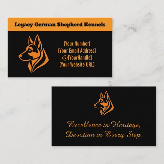 Professional German Shepherd Kennel Business Card  Visitenkarte (Vorne/Hinten)