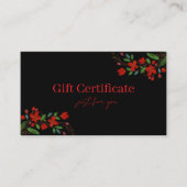 Professional Gift Certificates for Small Businesse Visitenkarte (Vorderseite)
