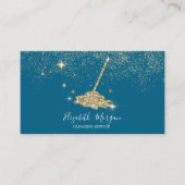 Professional Gold Confetti Glitter Broom Visitenkarte (Vorderseite)