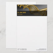 Professional Gold DNA Strand Luxury Medical Briefpapier (Vorne/Hinten)