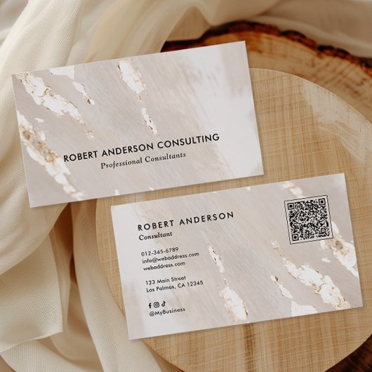 Professional Gold Foil QR Code & Social Media Visitenkarte