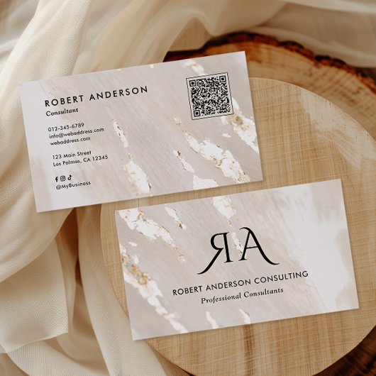 Professional Gold Foil QR Code & Social Media Visitenkarte