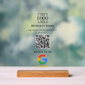 Professional Google Reviews QR Code Business Logo Acrylschild (Neutral)