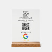 Professional Google Reviews QR Code Business Logo Acrylschild (Vorderseite)