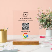 Professional Google Reviews QR Code Business Logo Acrylschild (Hochzeit)