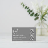 Professional Gray Logo QR Code Modern Visitenkarte (Stehend Vorderseite)