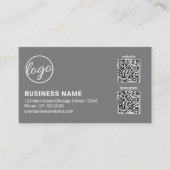 Professional Gray Logo QR Code Modern Visitenkarte (Vorderseite)
