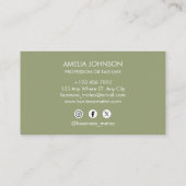 Professional Green Add your Logo Visitenkarte (Rückseite)