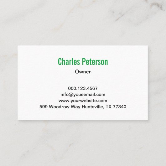 Professional Green Lawn Maintenance Services Visitenkarte (Rückseite)