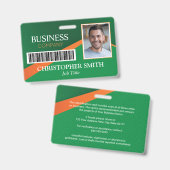 Professional Green Staff ID Badge Ausweis (Front & Back)