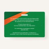 Professional Green Staff ID Badge Ausweis (Rückseite)