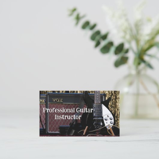 Professional Guitar Instructor Visitenkarte (Stehend Vorderseite)