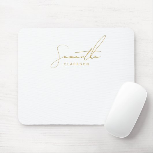 Professional Handwritten Gold Script Typography Mousepad (Mit Mouse)