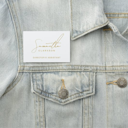 Professional Handwritten Gold Script Typography Namensschild (Beispiel)