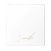 Professional Handwritten Gold Script Typography Notizblock (Vorderseite)